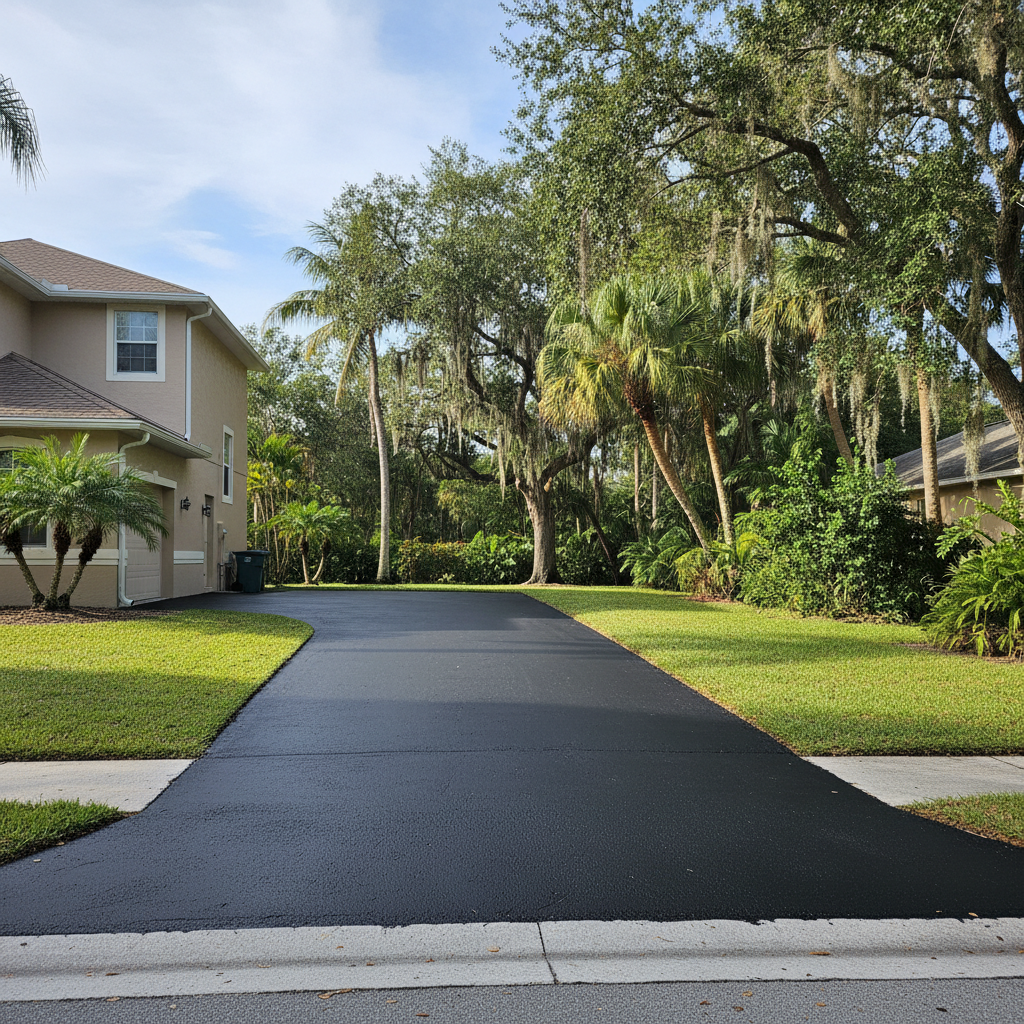 Completed slurry coating work at a residential property in Sarasota, FL