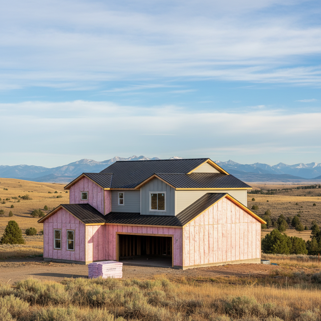 Completed batt insulation installation work at a residential property in Laurel, MT