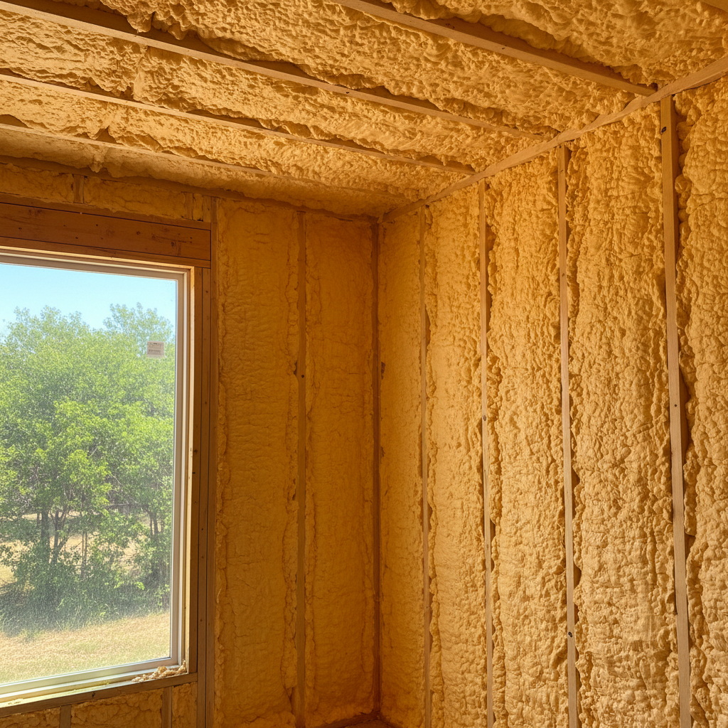 Completed closed cell spray foam work at a residential property in New Braunfels, TX