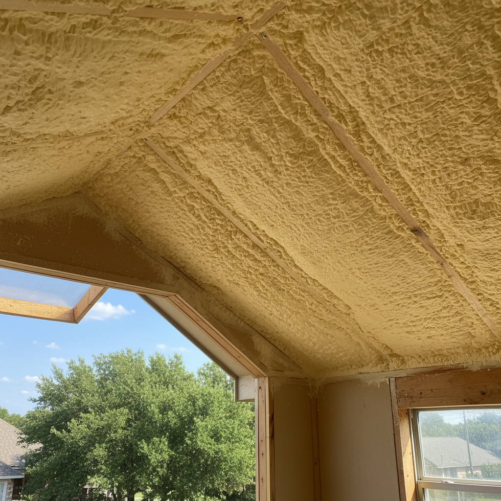 Completed closed cell spray foam work at a residential property in Kyle, TX