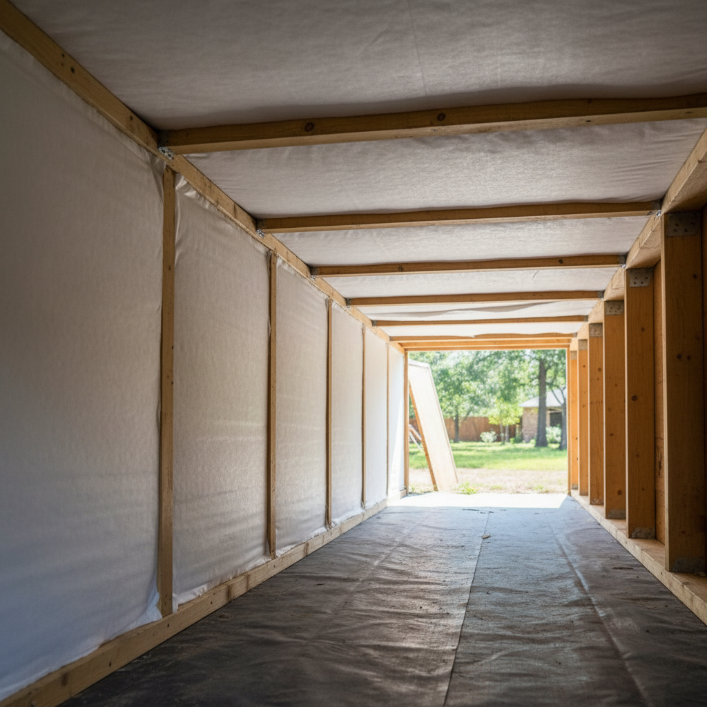 Completed crawl space insulation work at a residential property in Converse, TX