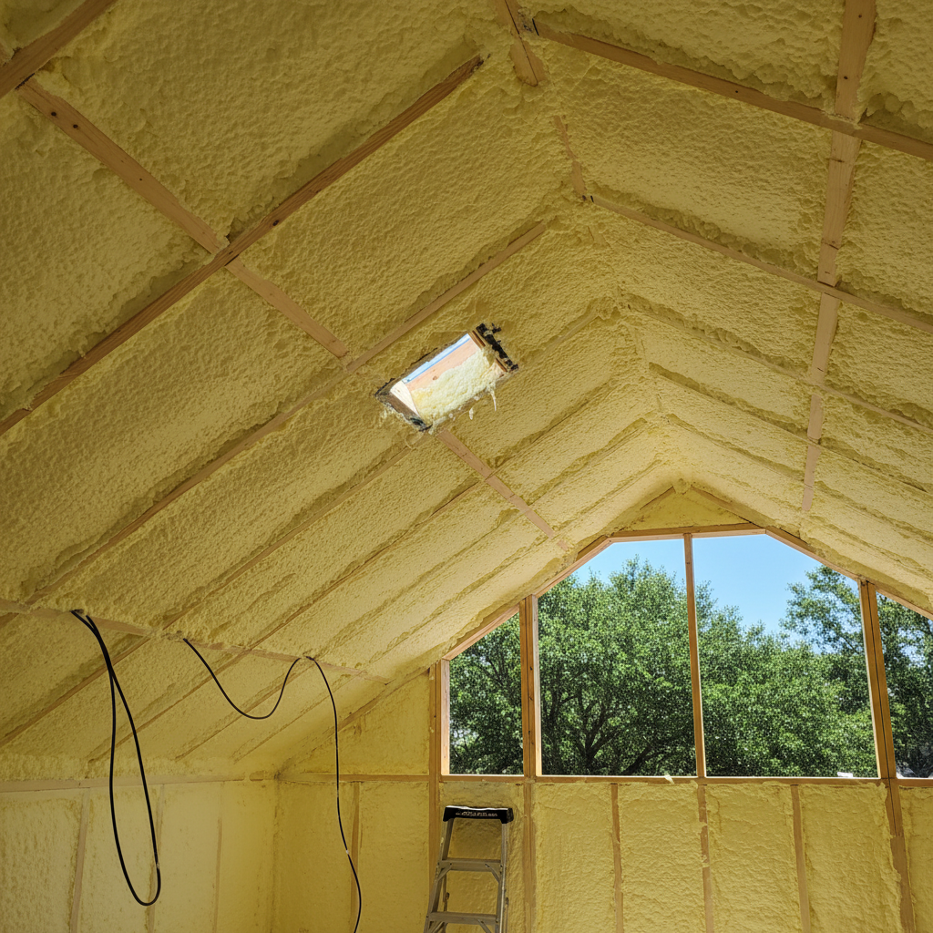 Completed closed cell spray foam work at a residential property in Cibolo, TX