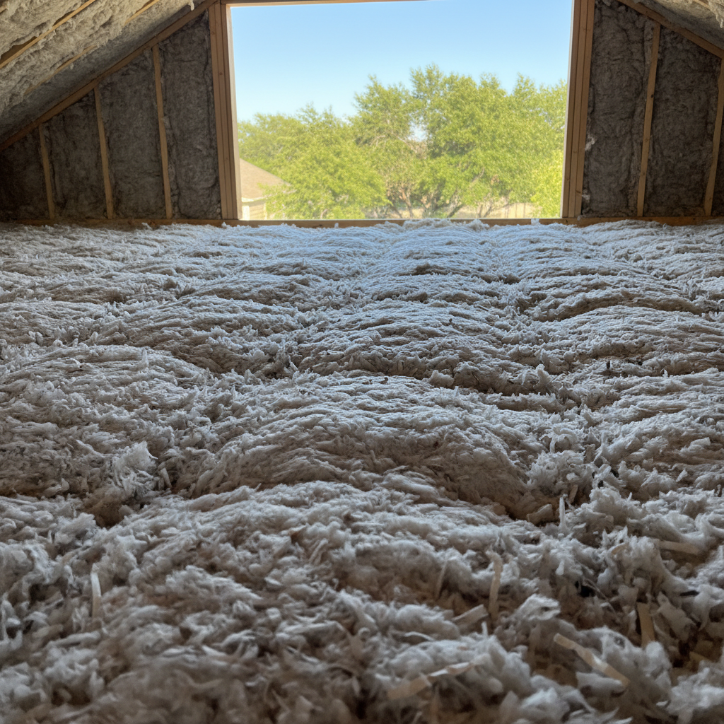 Completed blown-in insulation work at a residential property in Converse, TX