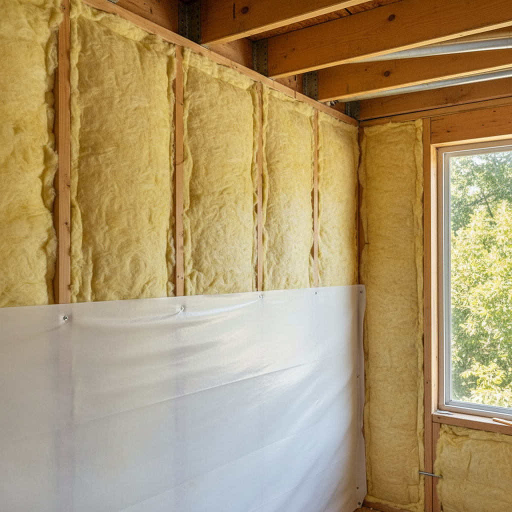 Completed basement insulation work at a residential property in Georgetown, TX