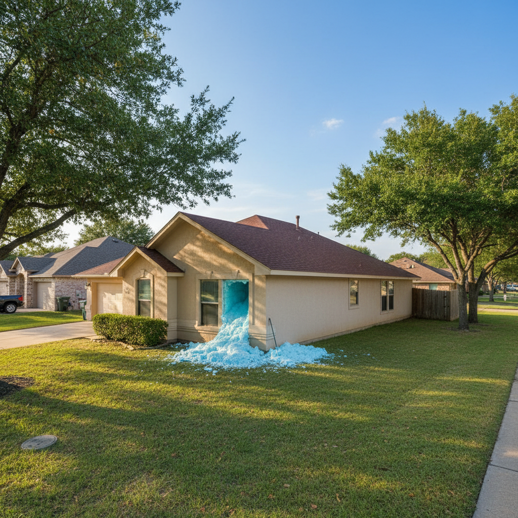Completed blown-in insulation work at a residential property in Georgetown, TX