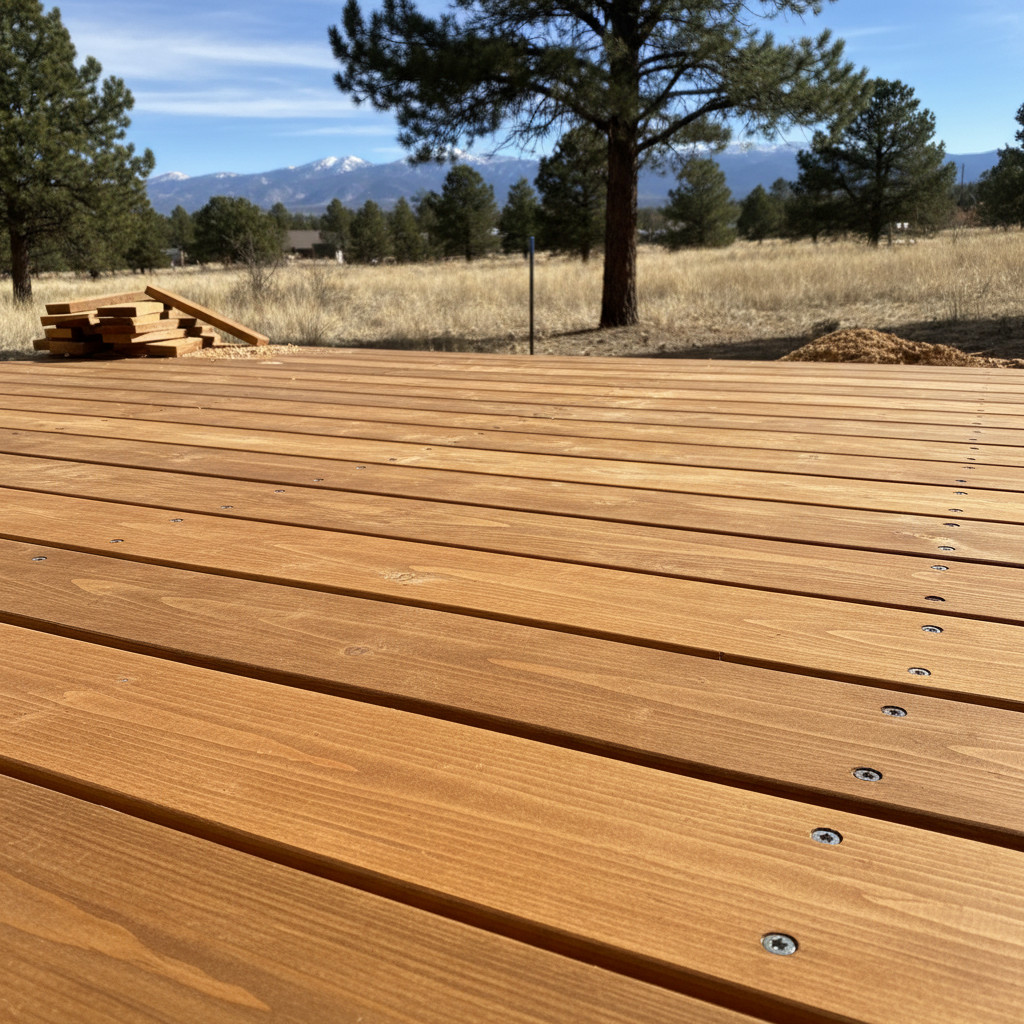 Completed deck construction work at a residential property in Littleton, CO