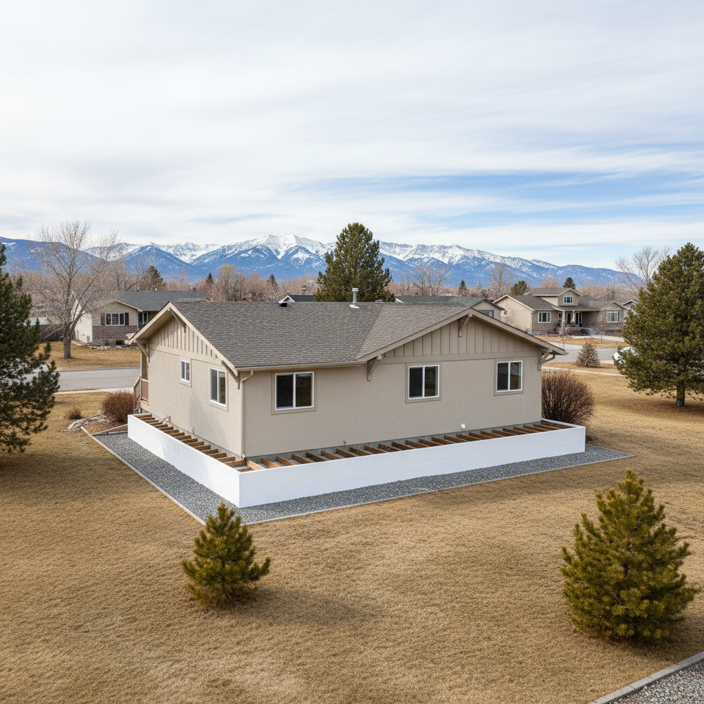 Completed crawl space insulation work at a residential property in Belgrade, MT