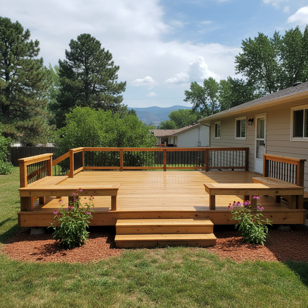 Completed deck repair work at a residential property in Lakewood, CO