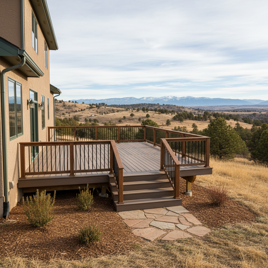 Completed composite decks work at a residential property in Golden, CO