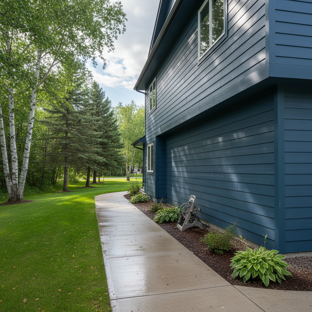 Completed siding cleaning work at a residential property in Cloquet, MN