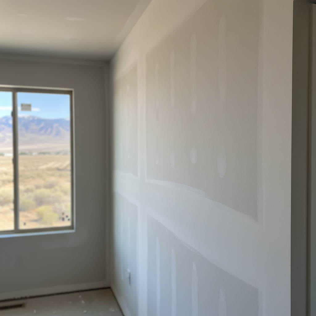 Completed drywall taping and mudding work at a residential property in West Valley City, UT