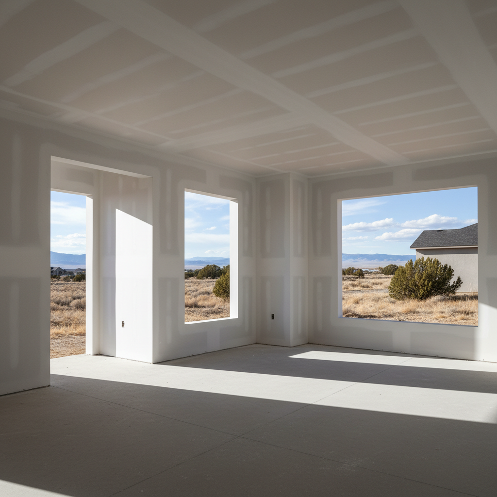 Completed drywall priming work at a residential property in West Valley City, UT