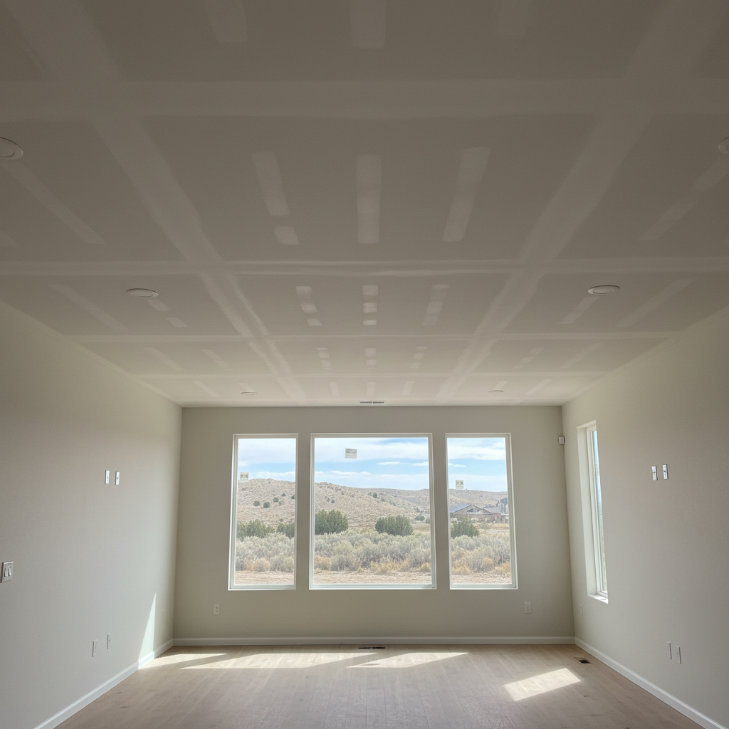 Completed ceiling drywall installation work at a residential property in West Jordan, UT