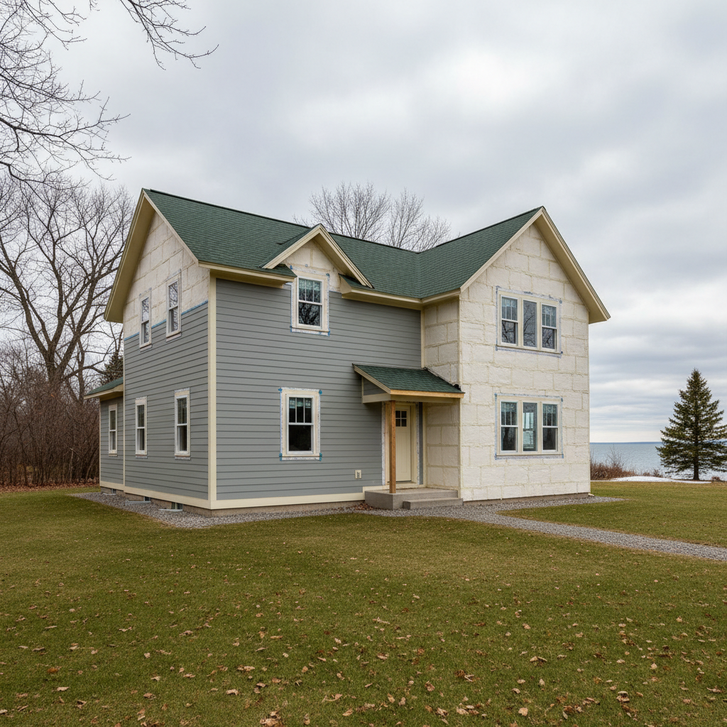 Completed insulation installation work at a residential property in Superior, WI