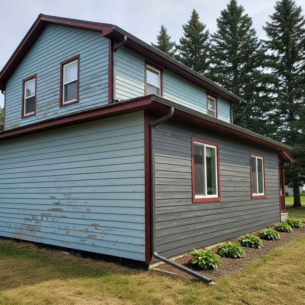 Completed siding installation work at a residential property in Superior, WI