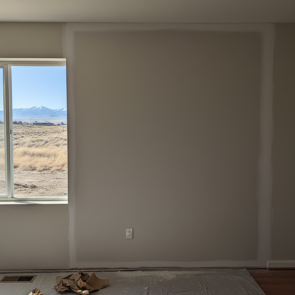 Completed drywall repair work at a residential property in Sandy, UT