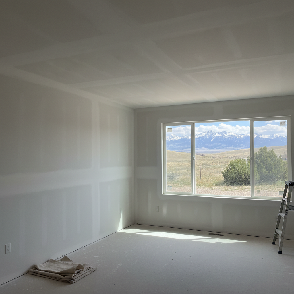 Completed drywall installation work at a residential property in Ogden, UT
