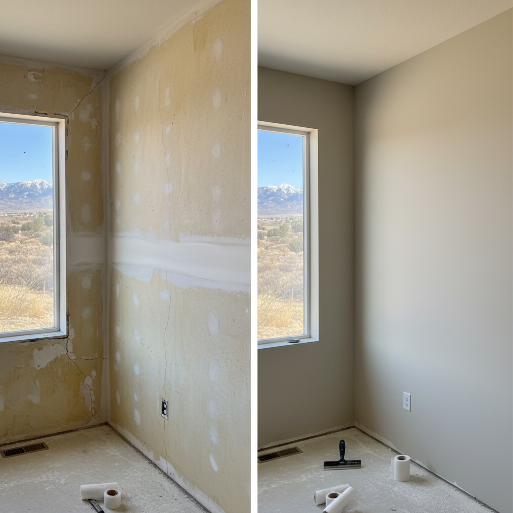 Completed drywall texturing work at a residential property in Ogden, UT