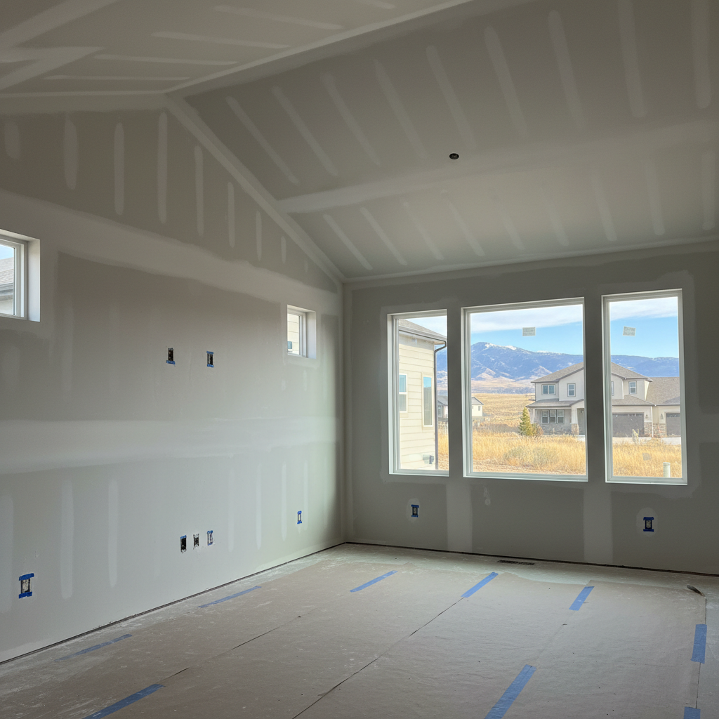 Completed drywall hanging work at a residential property in Ogden, UT