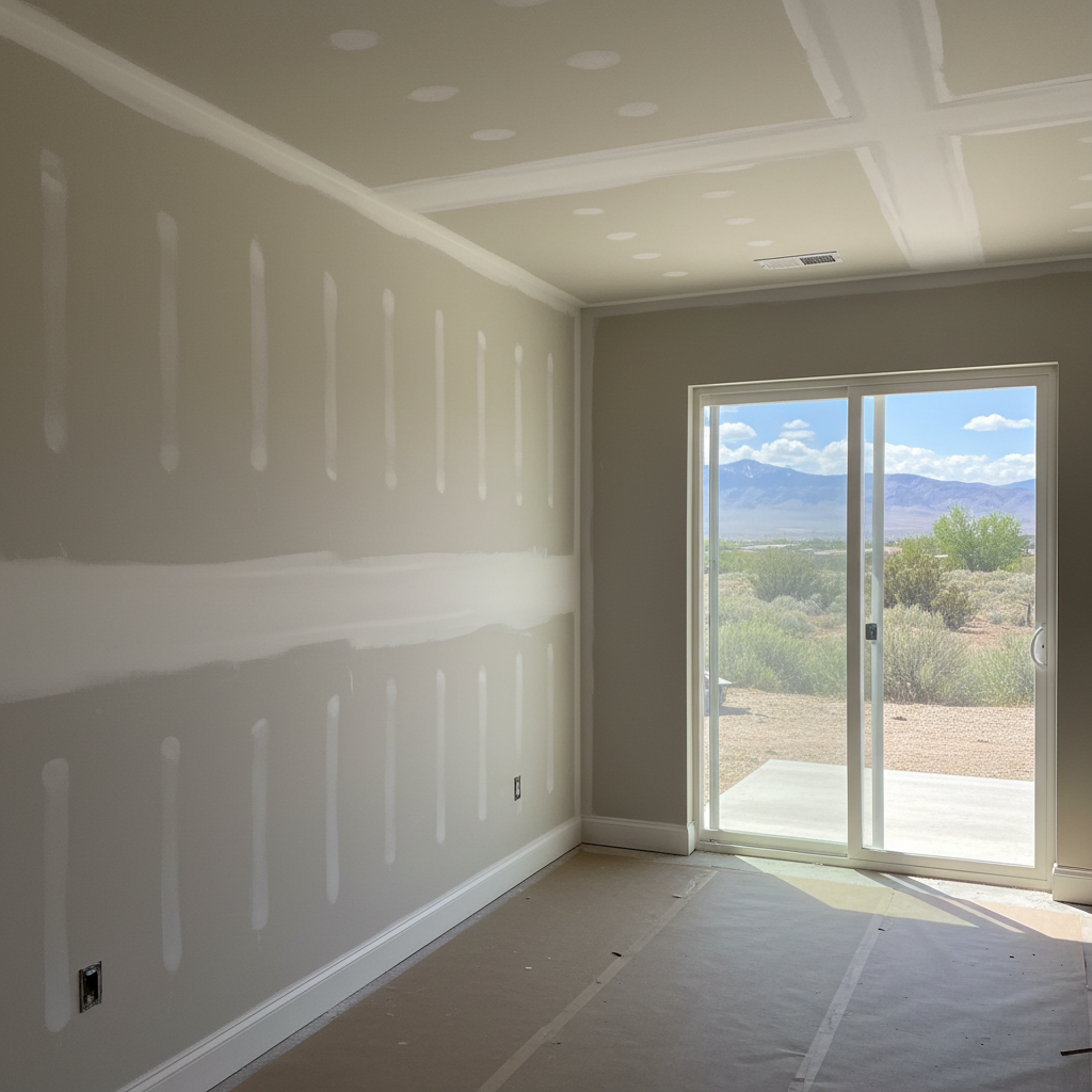 Completed sheetrock installation work at a residential property in South Jordan, UT