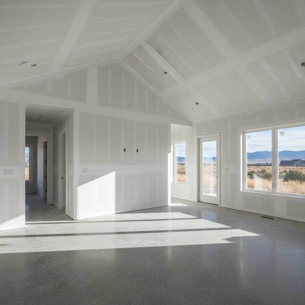 Completed drywall finishing work at a residential property in Ogden, UT