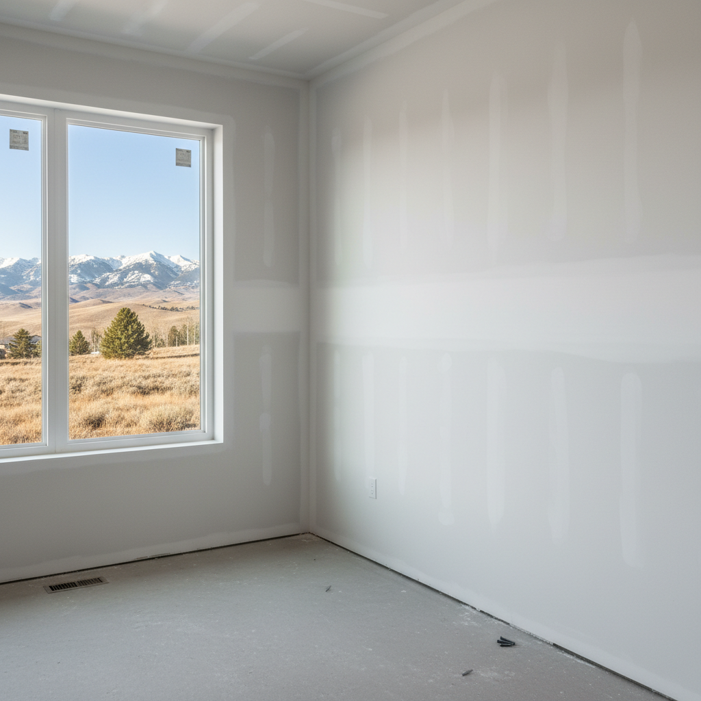 Completed drywall taping and mudding work at a residential property in Millcreek, UT