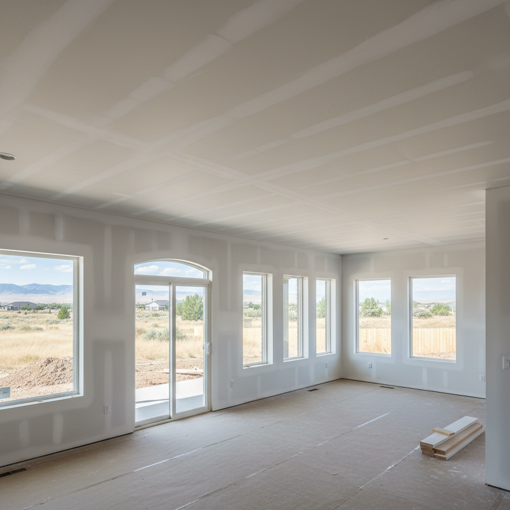Completed drywall finishing work at a residential property in Taylorsville, UT