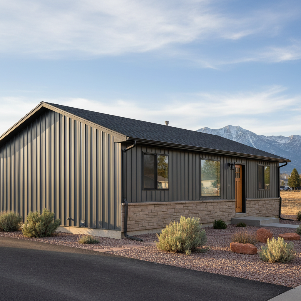 Completed metal siding work at a residential property in Sandy, UT