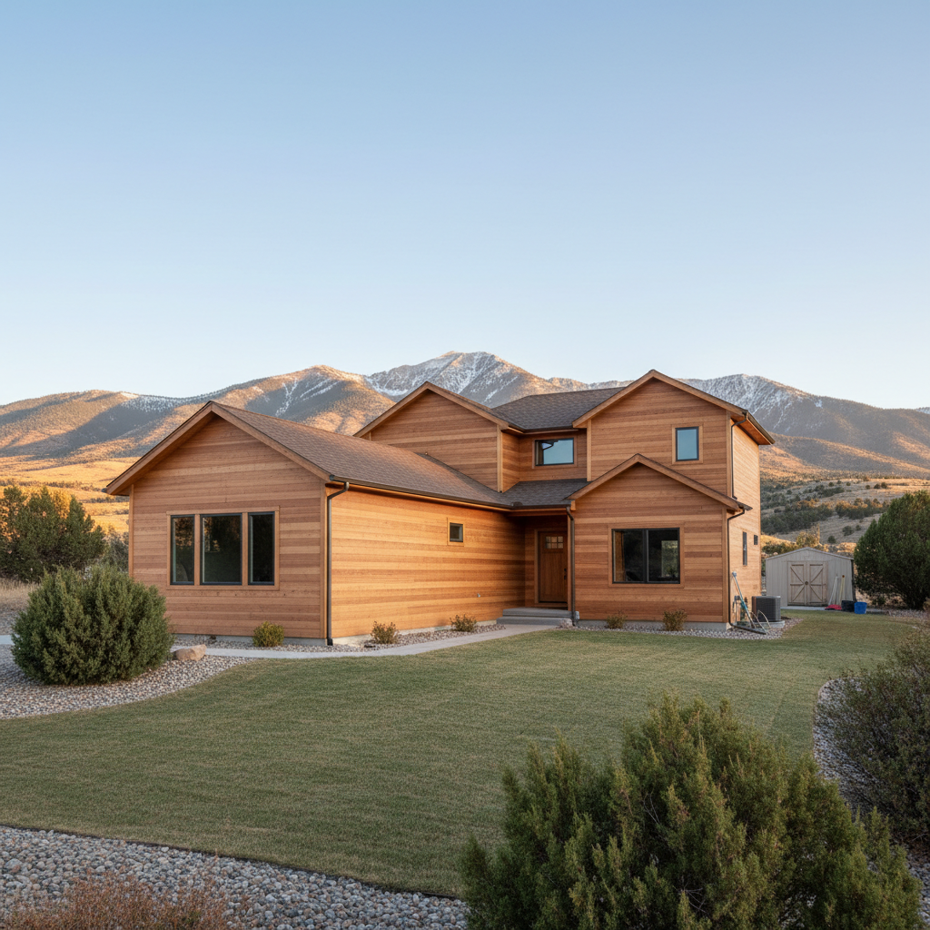 Completed wooden siding work at a residential property in Lehi, UT