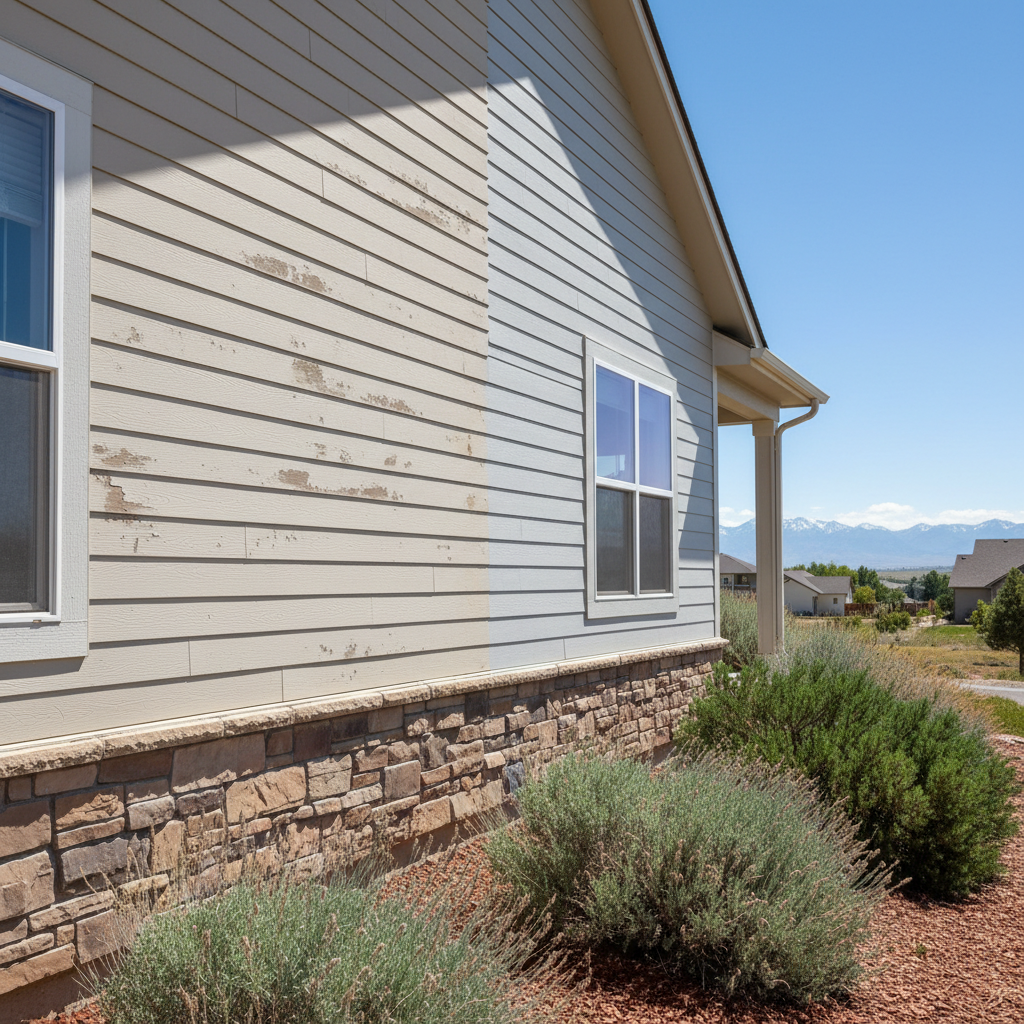 Completed vinyl siding installation work at a residential property in South Jordan, UT