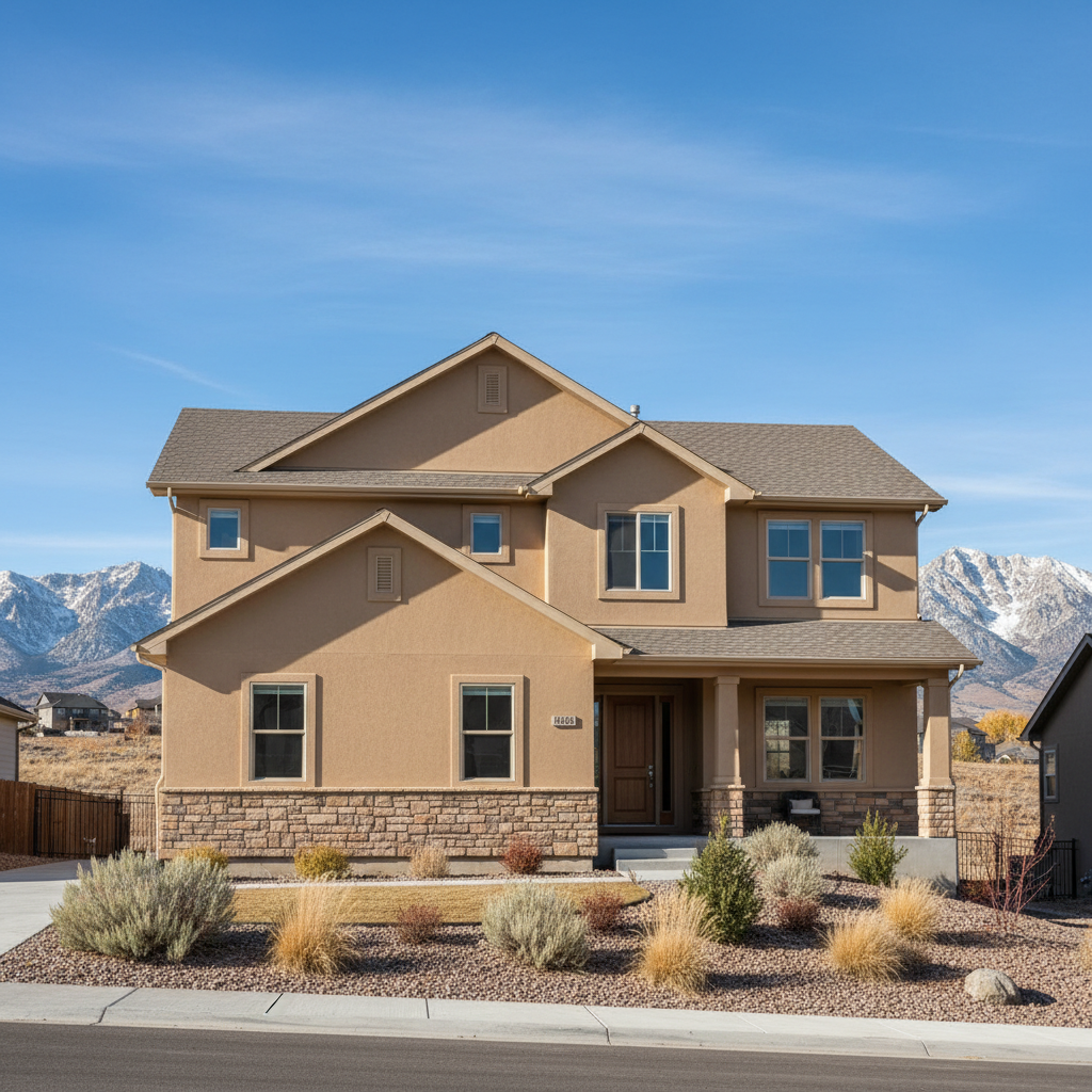 Completed stucco installation work at a residential property in Provo, UT