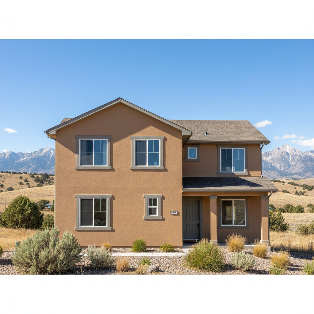Completed stucco painting work at a residential property in Provo, UT