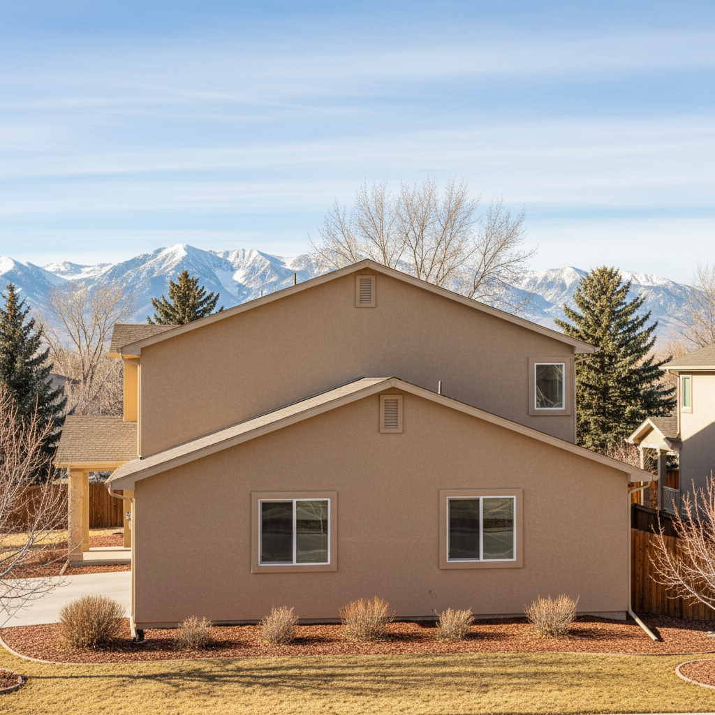 Completed stucco installation work at a residential property in Sandy, UT