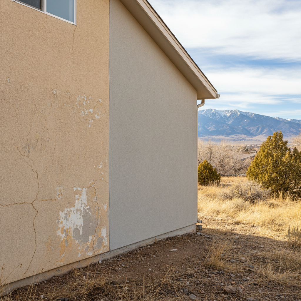 Completed stucco replacement work at a residential property in Ogden, UT