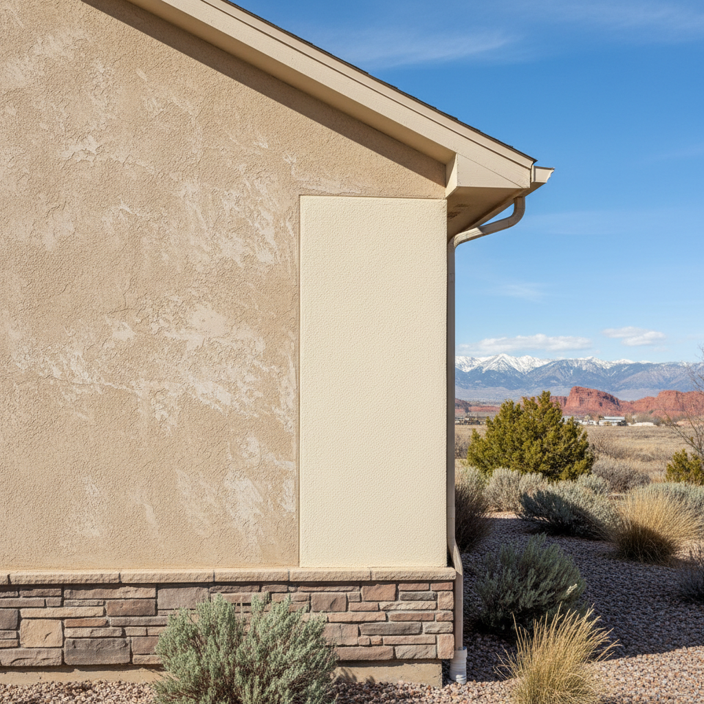 Completed stucco replacement work at a residential property in South Jordan, UT