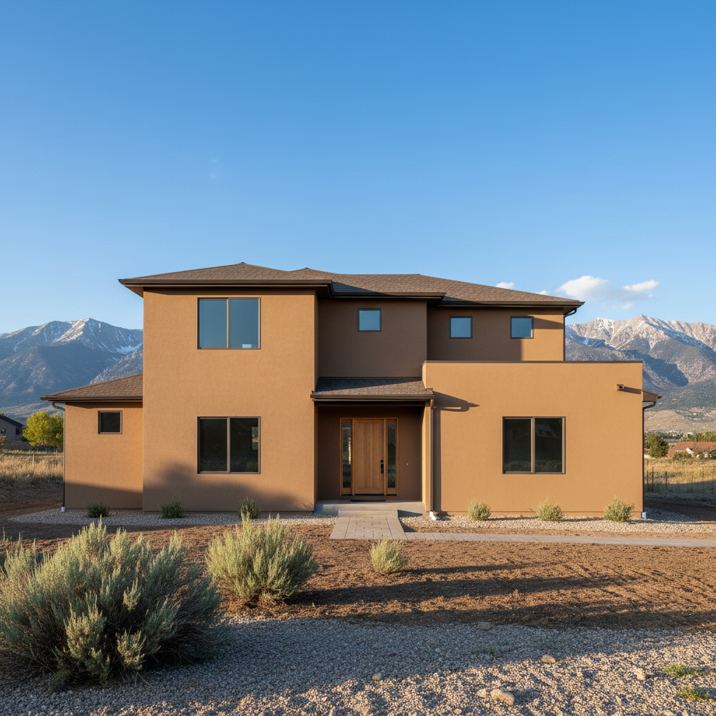 Completed stucco installation work at a residential property in Millcreek, UT