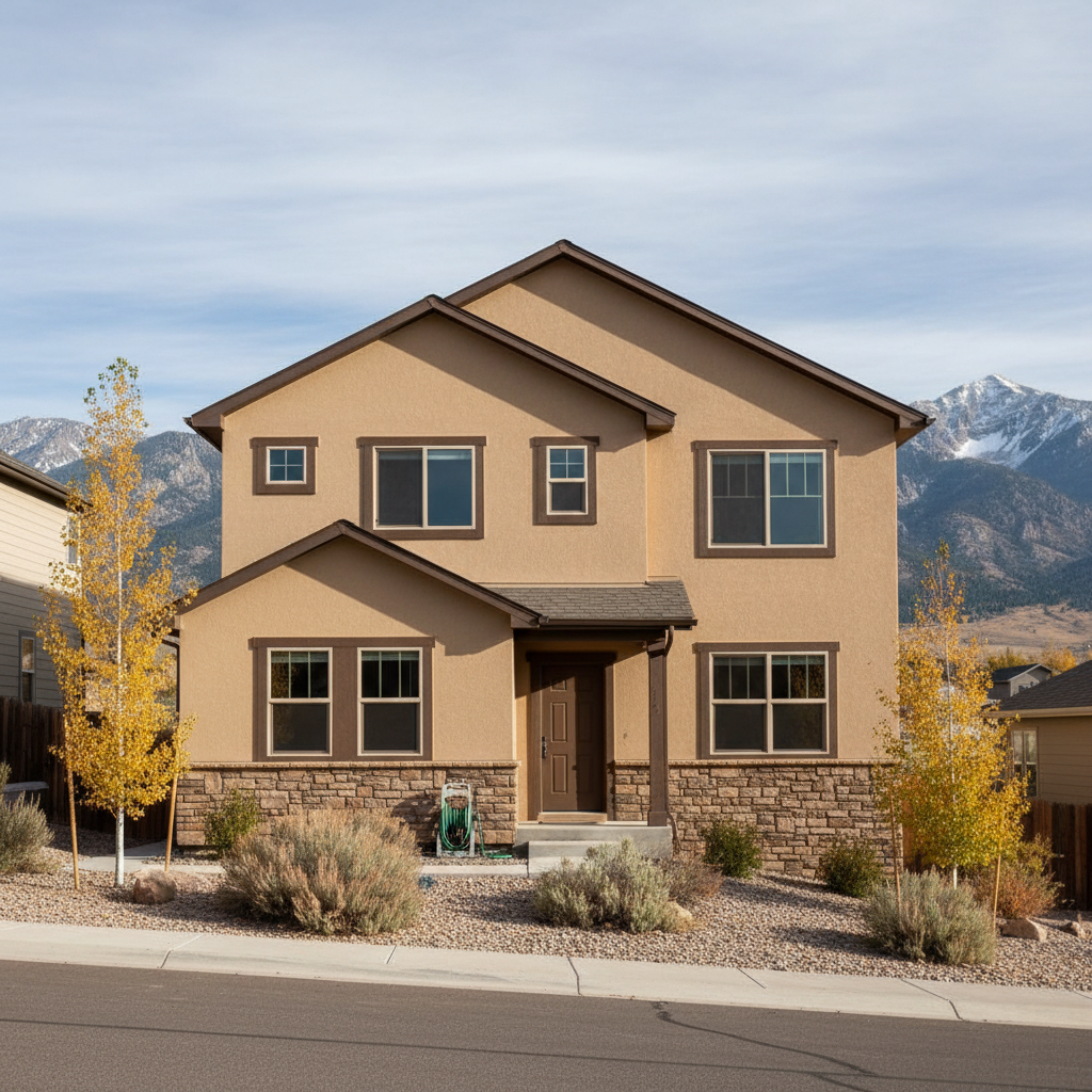 Completed stucco painting work at a residential property in Millcreek, UT