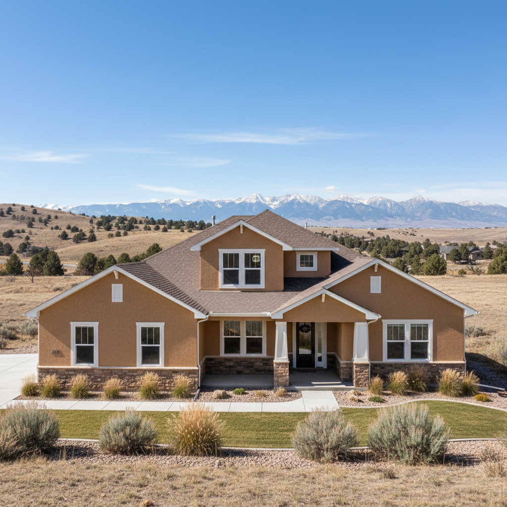 Completed stucco painting work at a residential property in Saratoga Springs, UT