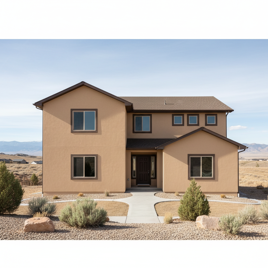 Completed stucco painting work at a residential property in Draper, UT