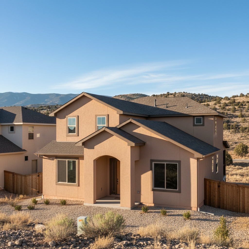 Completed stucco installation work at a residential property in Draper, UT