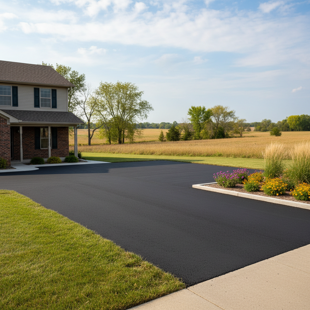 Completed commercial asphalt work at a residential property in Clearwater , KS
