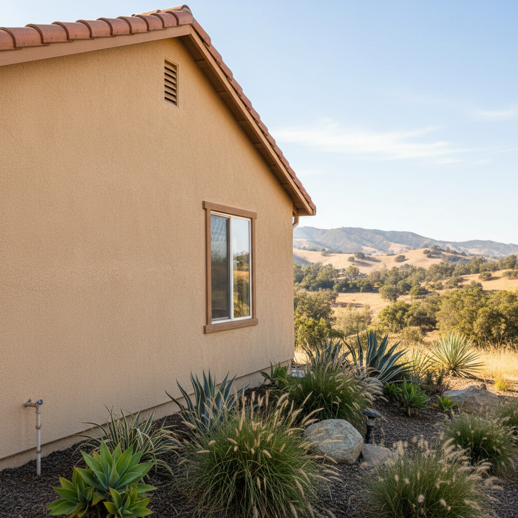 Completed residential stucco work at a residential property in San Dimas, CA