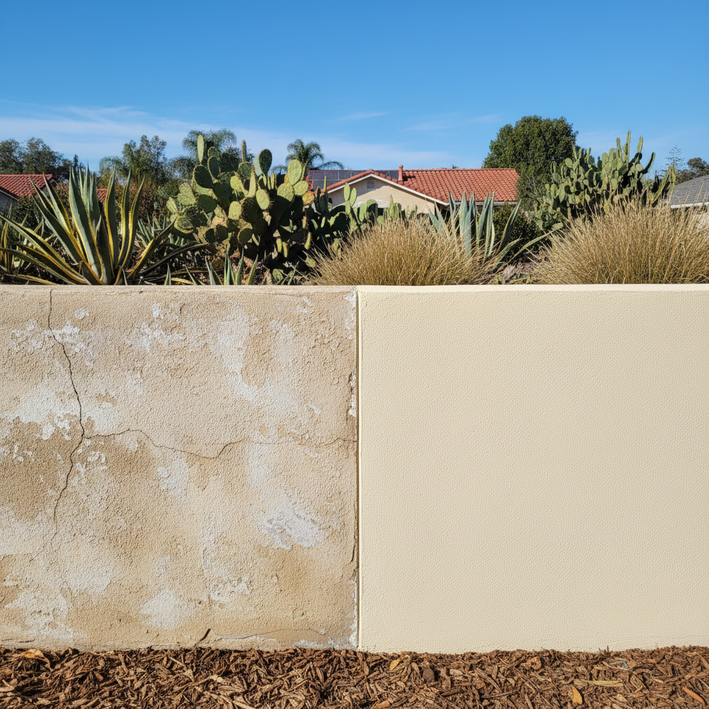Completed stucco replacement work at a residential property in San Dimas, CA