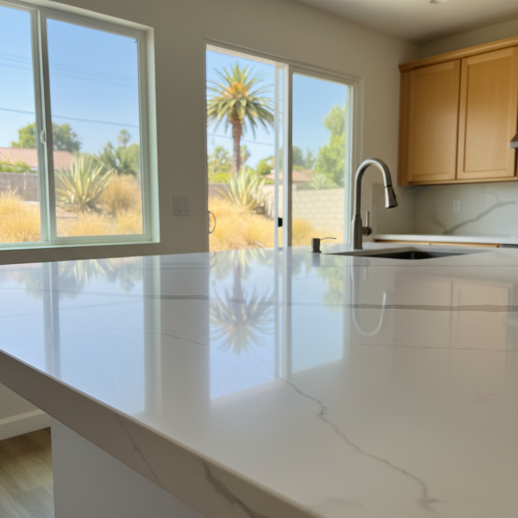 Completed kitchen island installation work at a residential property in Inglewood, CA
