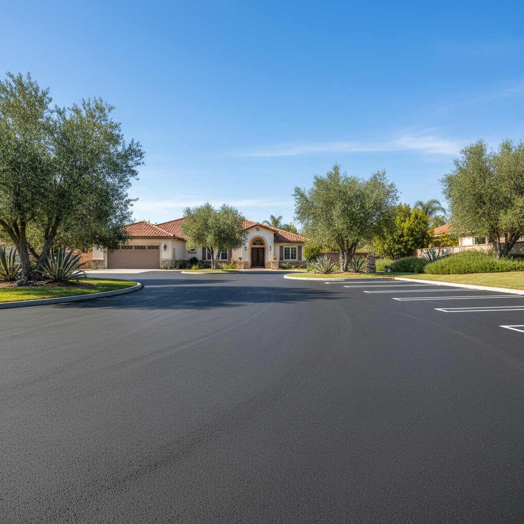 Completed commercial asphalt work at a residential property in Placentia, CA