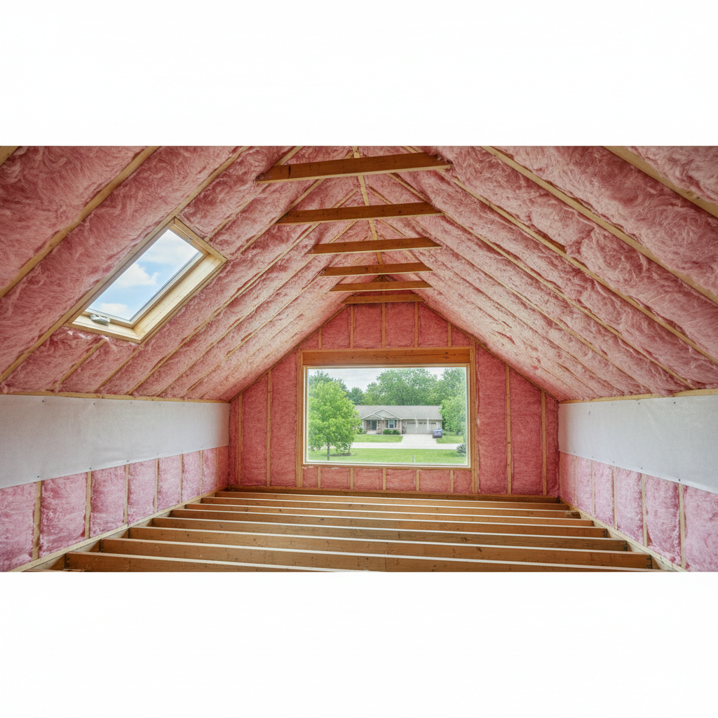 Completed batt insulation installation work at a residential property in Elgin, IL