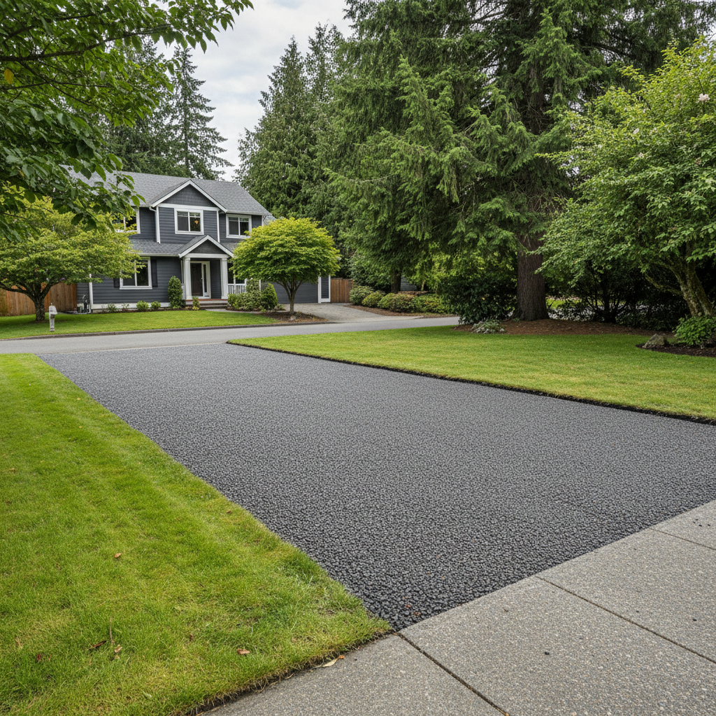 Completed asphalt milling work at a residential property in Vancouver, WA