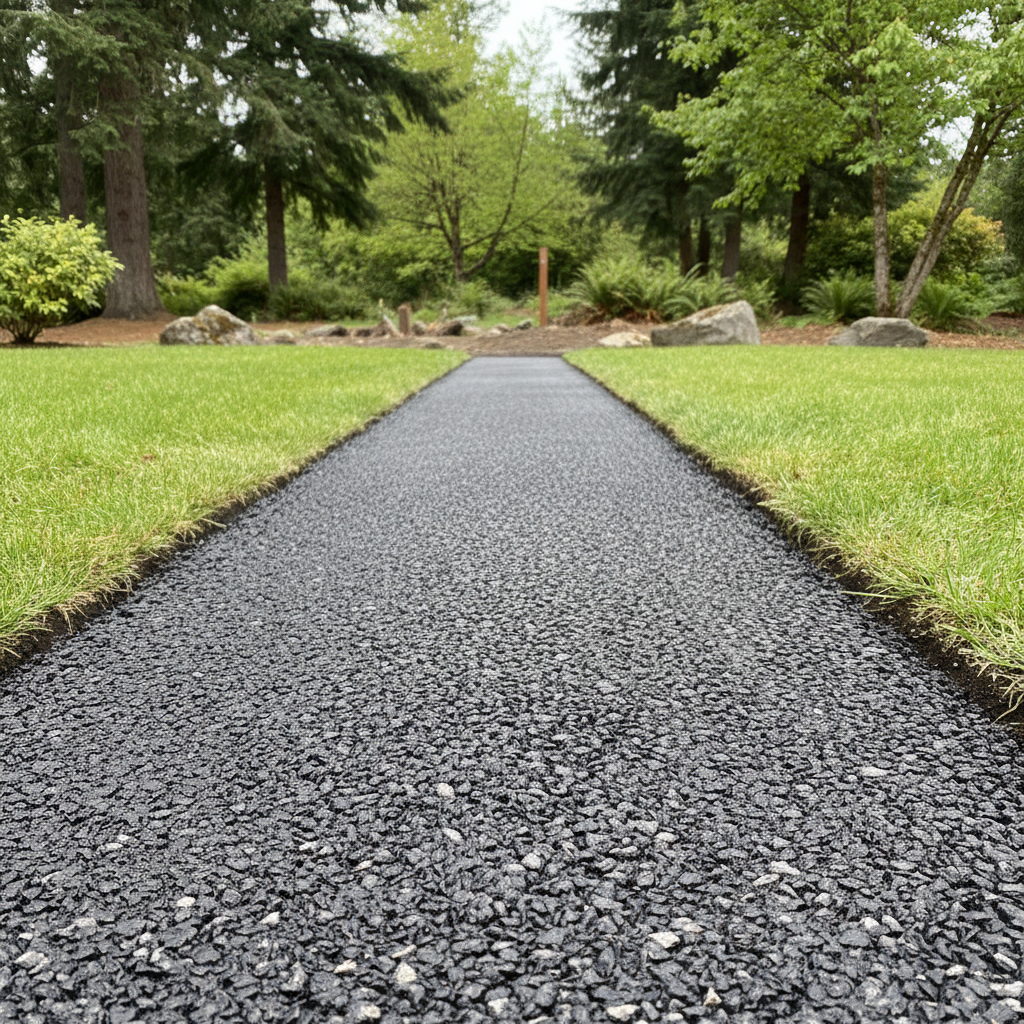 Completed asphalt paving work at a residential property in Vancouver, WA