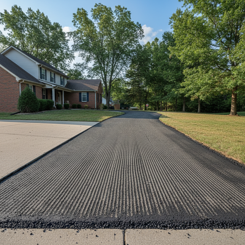Completed asphalt milling work at a residential property in Louisville, KY