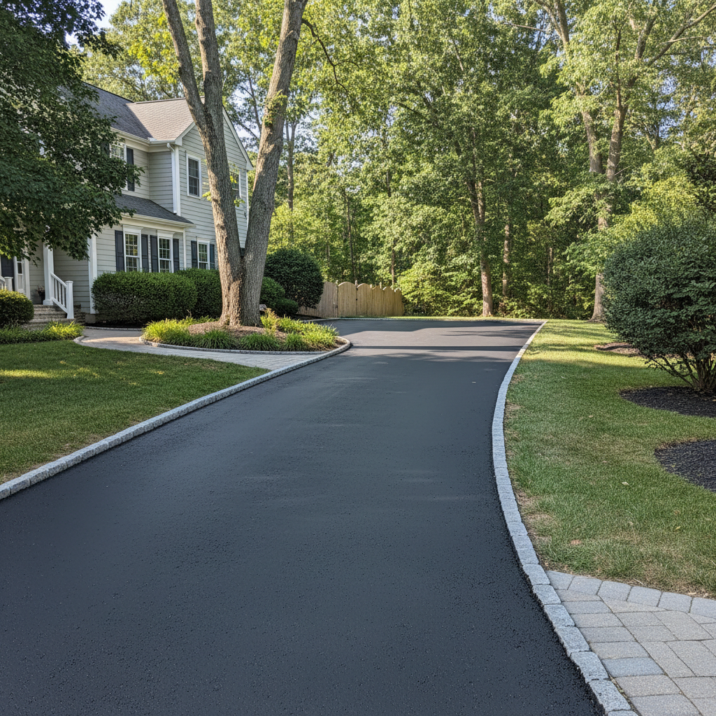 Completed slurry coating work at a residential property in Toms River, NJ
